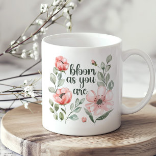 "Bloom as you are" Rosa Flowers Blooms Kaffemugg