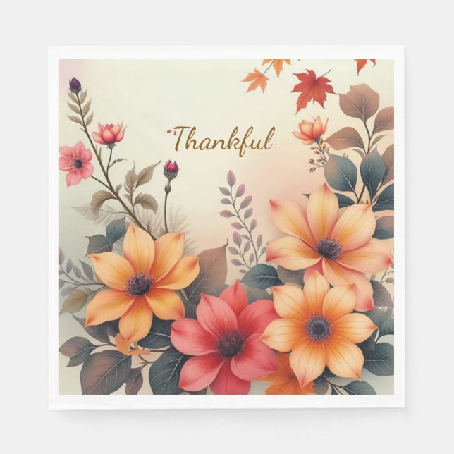 Bloom av Pappra höstserappor Pappersservett (Framsidan)