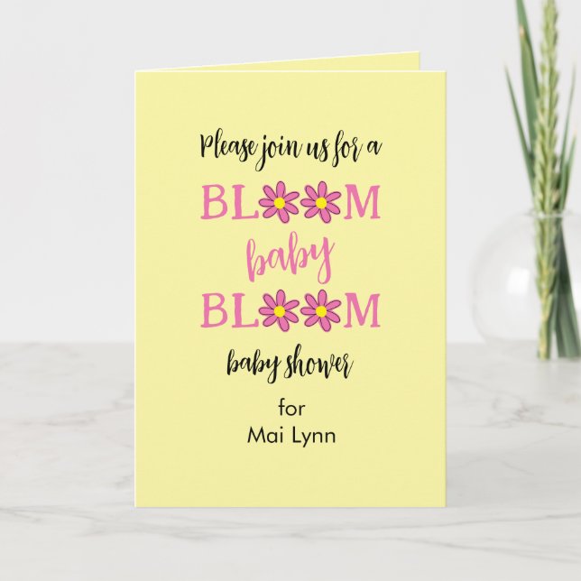 Bloom Baby Bloom Baby Shower Inbjudan (Framsida)