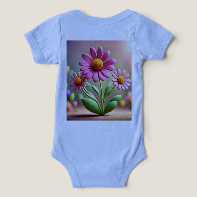 "Bloom Baby Bloom" Blommigt Bodykostym T Shirt (Design Baksida)
