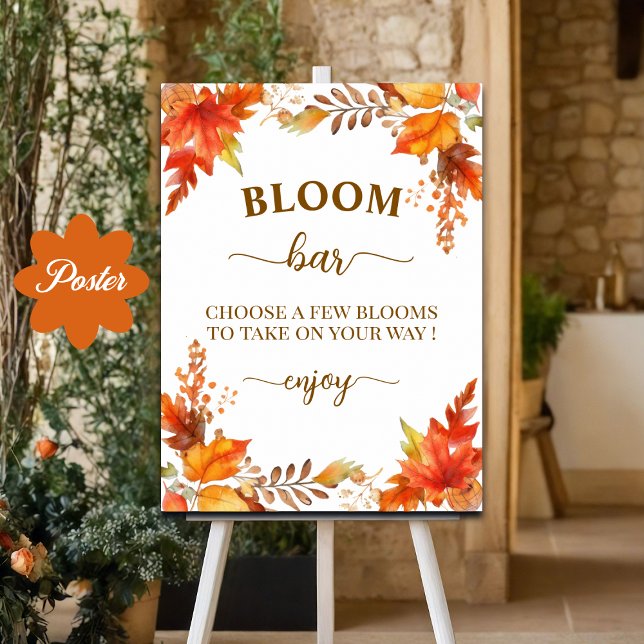 Bloom Bar Fall Boho Floral Bridal Shower Poster (Skapare uppladdad)