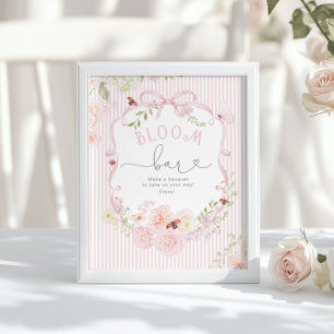 Bloom Bar Love Bug Blommig Baby Shower Poster