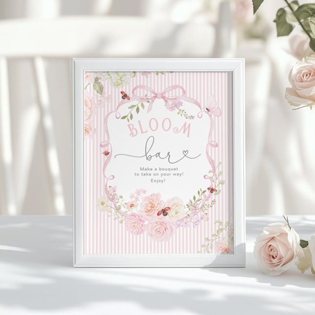 Bloom Bar Love Bug Blommig Baby Shower Poster (Skapare uppladdad)