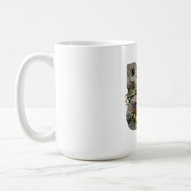 Bloom Betong Vildblomma Typografi Psykisk Hälsa Kaffemugg (Vänster)