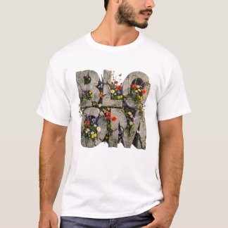 Bloom Betong Vildblomma Typografi Psykisk Hälsa T Shirt