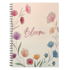 Bloom Blommig Mjuk Pastell Inspirerande Anteckningsbok