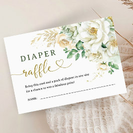 Bloom Blommigt Baby Shower Diaper Raffle Tilläggskort