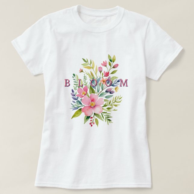 Bloom - Blommigt T Shirt (Design framsida)
