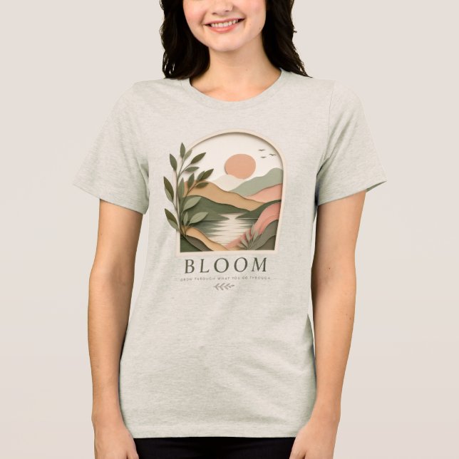 Bloom Boho Natur Landskap | Växa Genom Vad Du T Shirt (Framsida)