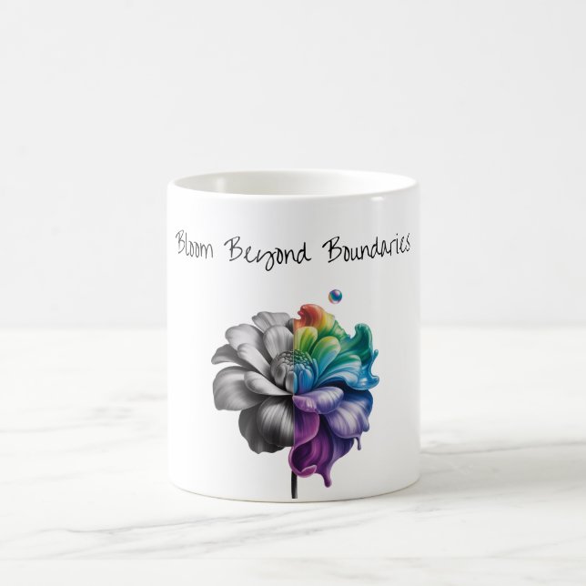 Bloom bortom gränserna inspirationslös blomma Mugg (Center)