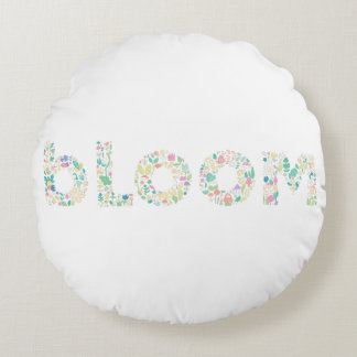 “BLOOM Botanical Letter Art Pillow Rund Kudde