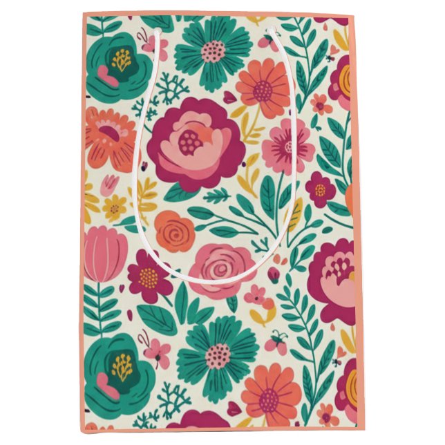 Bloom & Bright: Folk-Art Blommig Trädgårdsmönster (Framsidan)