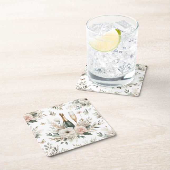 Bloom & Bubbles Coasters Underlägg Papper Kvadrat (Insitu)