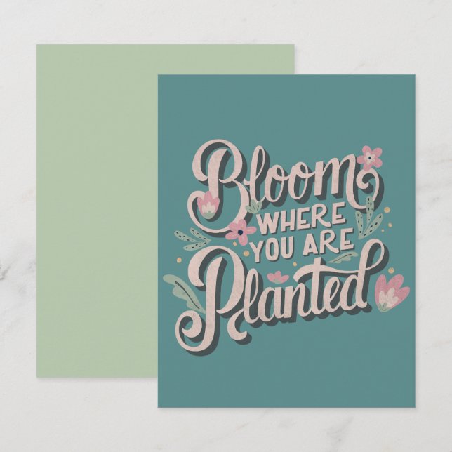 Bloom där du är planerad anteckningskort (Fram/baksida)