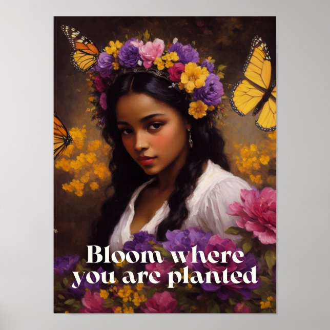 Bloom där du är planerad Blommigt Poster (Framsidan)