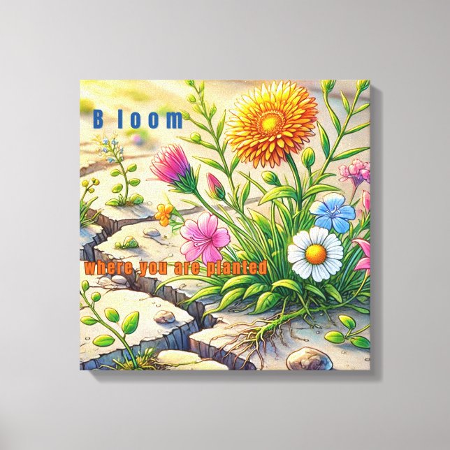 Bloom där du är planerad canvastryck (Framsida)