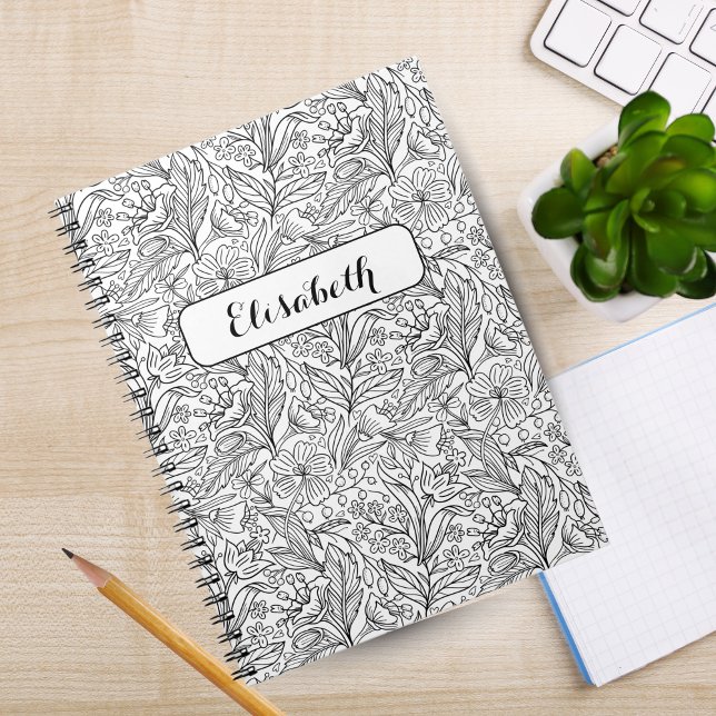 Bloom där du är planerad: En svart Personlig Anteckningsbok (Bloom Where You're Planted: Black Personalized Notebook)