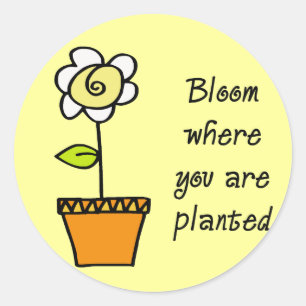 Bloom där du är planerad II Runt Klistermärke