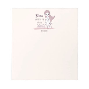 "Bloom där du är planerad" inspirerande talesätt Anteckningsblock