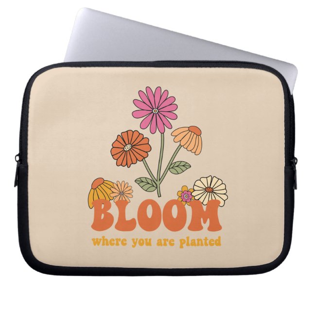 Bloom där du är planerad laptop fodral (Framsidan)