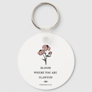 Bloom där du är planerad nyckelring