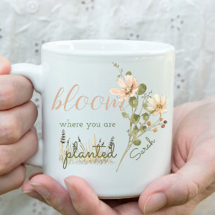 Bloom där du är planerad Personlig Kaffemugg