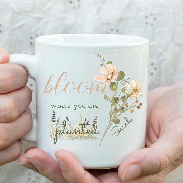 Bloom där du är planerad Personlig Kaffemugg (Skapare uppladdad)