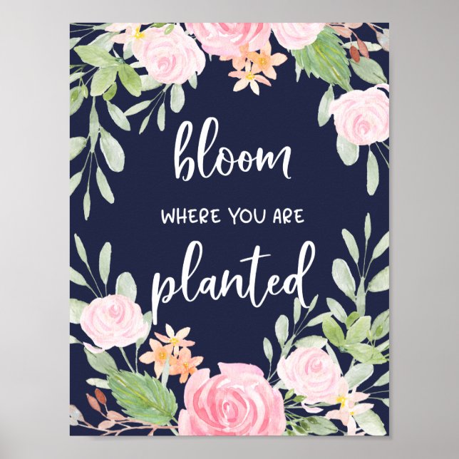 Bloom där du är planerad | Typografi för Blommigt Poster (Framsidan)
