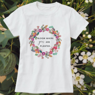 Bloom där du är planerad utandning av höstBlommigt T Shirt