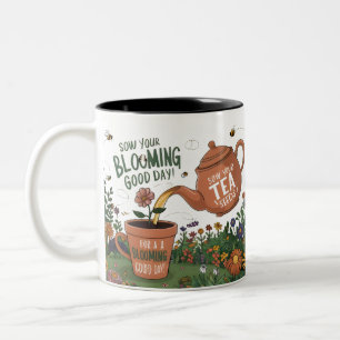 "Bloom där du är planterad Mugg" Två-Tonad Mugg