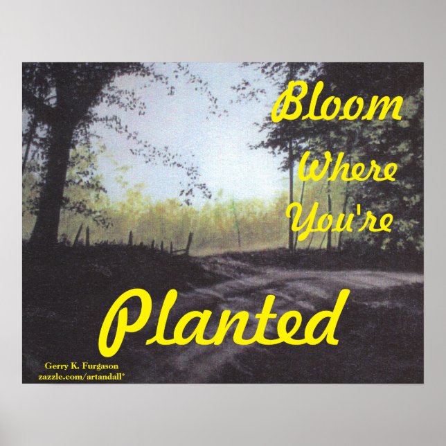 "BLOOM DÄR DU PLANTERAS" POSTER (Framsidan)