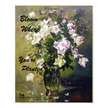 "BLOOM DÄR DU PLANTERAS RO POSTER"