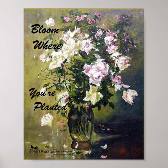 "BLOOM DÄR DU PLANTERAS RO POSTER" POSTER (Framsidan)