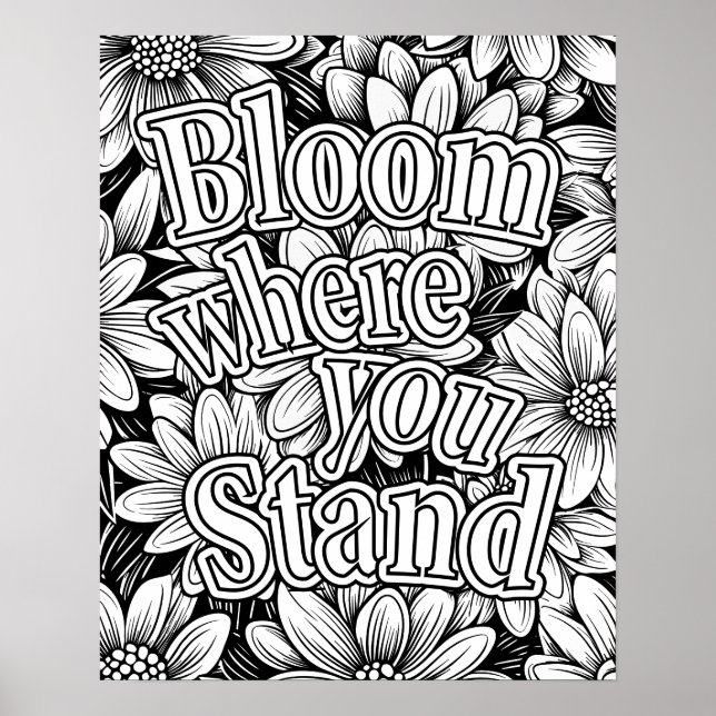 "Bloom där du står" Färgning Poster (Framsidan)