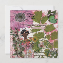 Bloom där Planerat platta gratulationskort