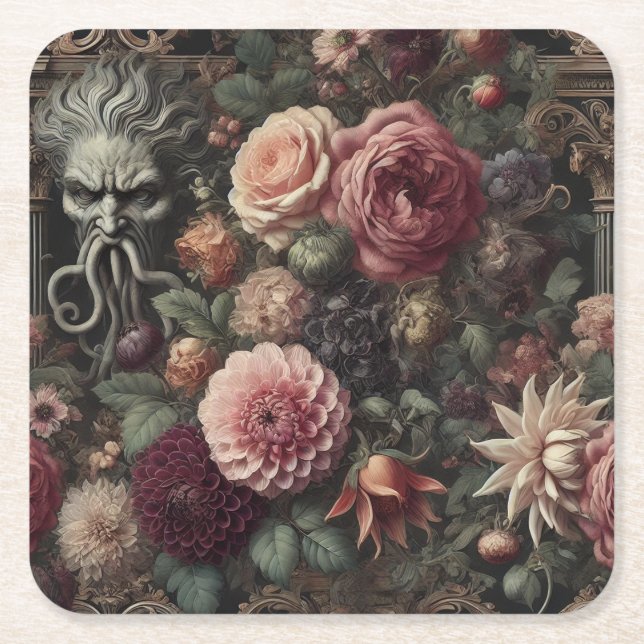 Bloom-Eaters sermon - gotiic Baroque-Blommigten Underlägg Papper Kvadrat (Framsidan)