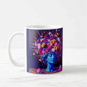 "Bloom Eternity" - En färgstark surreal Porträtt Kaffemugg