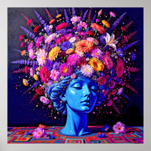 "Bloom Eternity" - En färgstark surreal Porträtt Poster
