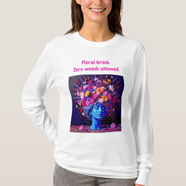 "Bloom Eternity" - En färgstark surreal Porträtt T Shirt (Framsida)