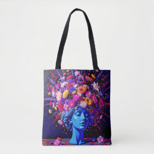 "Bloom Eternity" - En färgstark surreal Porträtt Tygkasse