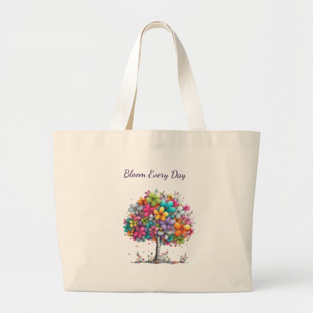 Bloom Every Day Floral Tree  Jumbo Tygkasse (Framsidan)