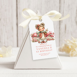 Bloom Fairy 1-årsdag Rosa Blommig Förmånsgåva  Presentetikett