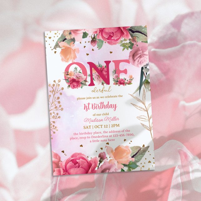 Bloom Flicka 1:a födelsedag Party Inbjudningar (Skapare uppladdad)