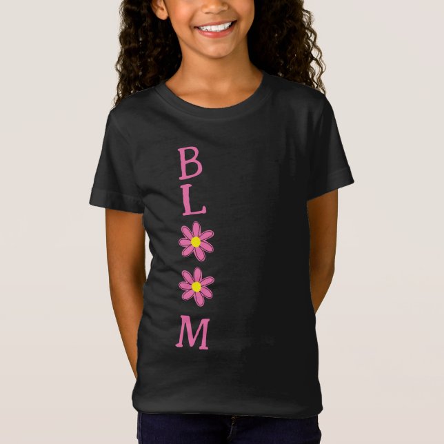 Bloom Flowers Girl's T-Shirt (Framsida)