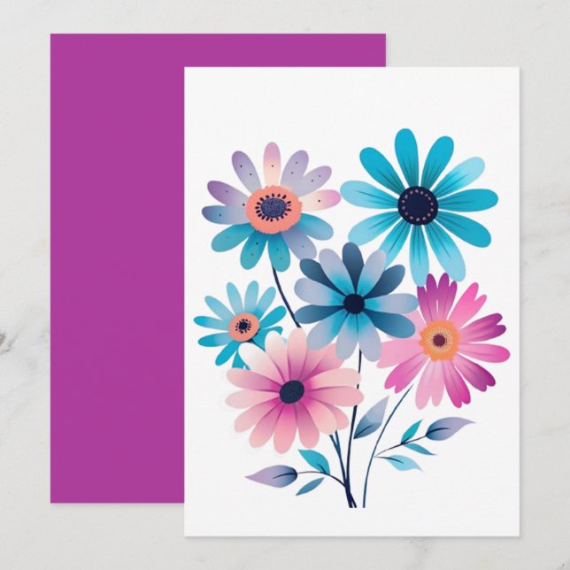 Bloom för mystisk Daisy Inbjudningar (Fram/baksida)