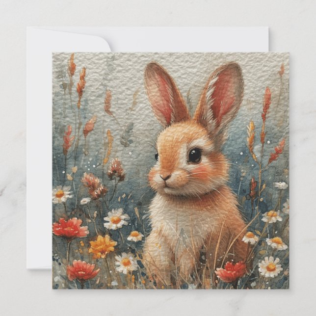 Bloom från Blommarna Bunny:Blommigt Notecard 🌺 Di Julkort (Framsida)