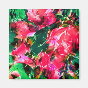 Bloom från Vår Garden Rosa ros Flowers Magnet