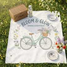 Bloom & Glow Vintage Blommig Cykel Utomhus Picknic
