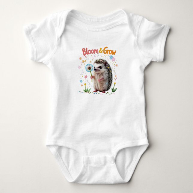 Bloom & Grow Baby Hedgehog 1 års utskänkning T Shirt (Framsida)