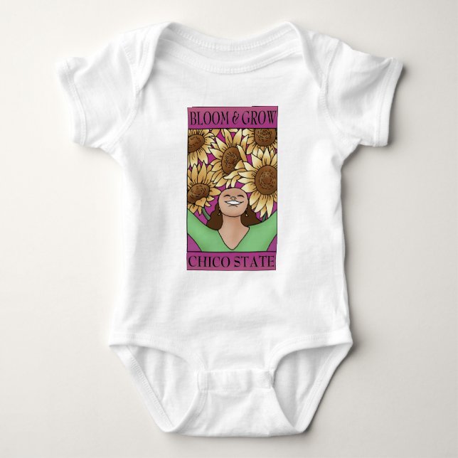 Bloom & Grow Chico State (rosa) Tee Shirt (Framsida)